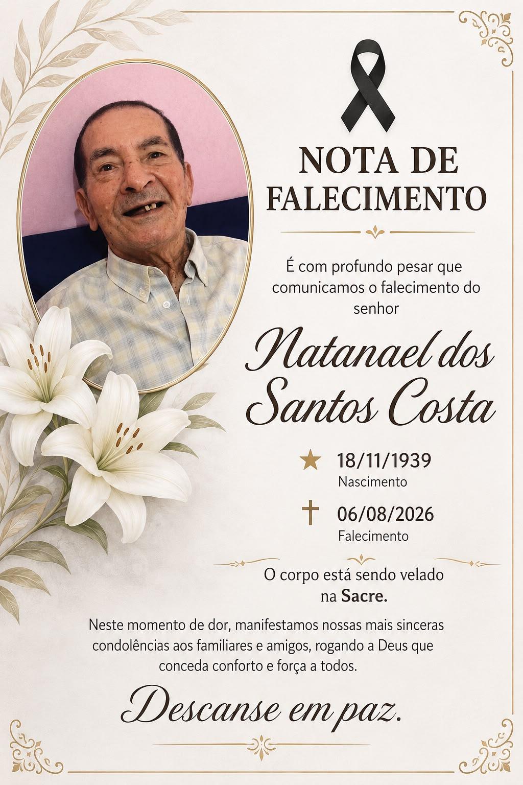 Coração de Maria se despede do seu filho mais Generoso 