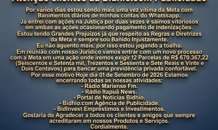 O Maior Portal de Notícias vai encerrar suas Atividades