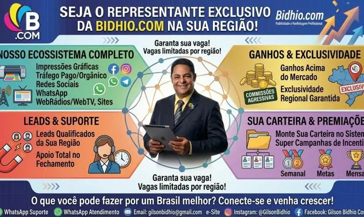Seja o Representante Exclusivo da Bidhio.com na Sua Região!